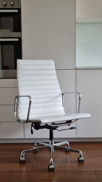 Original Icf Eames Ea119 Ergonomic Office Chair (with Tilt) In White Leather