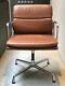 Original Vitra Eames Soft Pad Chair Ea208 Rare Leather Upholstery