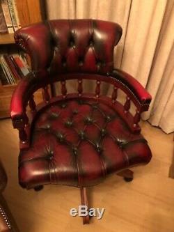 Oxblood Leather Captain's chair for the office or study