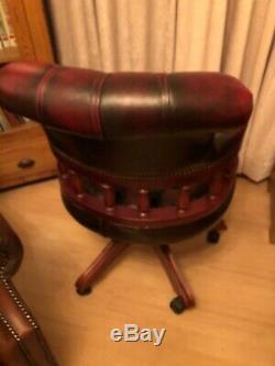Oxblood Leather Captain's chair for the office or study