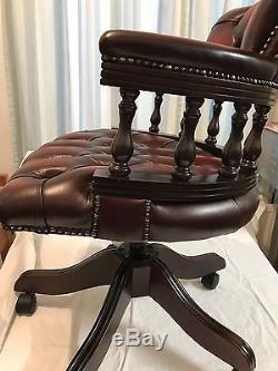 Oxblood Leather Chesterfield Captains Office Chair