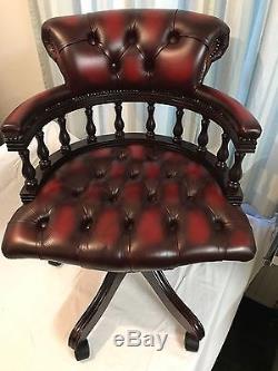 Oxblood Leather Chesterfield Captains Office Chair