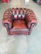 Oxblood Red Leather Chesterfield Club Chair Mancave /office/ Loft/barn Find