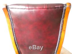 Oxblood Red Leather Chesterfield Office Chair Not Captain