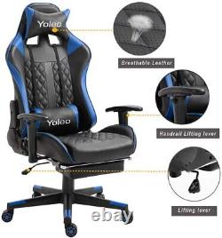 PC Gaming Chair Height Adjustable Recliner Swivel Ergonomic Footrest Home Office