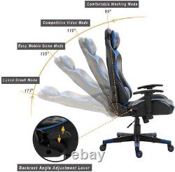 PC Gaming Chair Height Adjustable Recliner Swivel Ergonomic Footrest Home Office