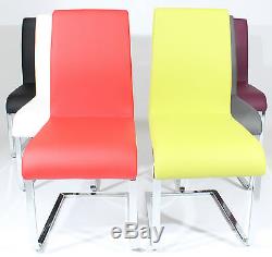 PREMIUM QUALITY Dining/Office Chairs x6 Mixed Colour Leather & Chrome Furniture