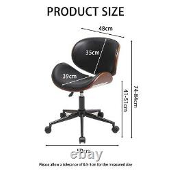 PU Leather Beauty Salon Chair Ergonomic Office Chair Swivel Solid Wood Chrome