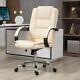 Pu Leather Executive Office Chair High Back Height Adjustable Desk Chair, Beige