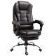 Pu Leather Executive Office Chair With Retractable Footrest, Brown