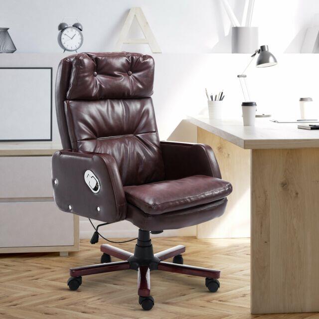 Pu Leather Height Adjustable Office Chair Luxury Executive Swivel Armrest 360 De