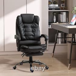 PU Leather Home Office Chair High Back Computer Chair with Swivel Wheels Black