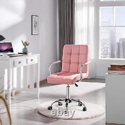 PU Leather Office Chair Adjustable Swivel Computer Chair with Back Support and A