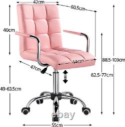PU Leather Office Chair Adjustable Swivel Computer Chair with Back Support and A