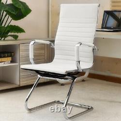 PU Leather Office Chair Computer Desk Executive Chairs Cantilever Chrome Base