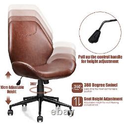 PU Leather Office Chair Ergonomic Swivel Computer Desk Chair Height Adjustable