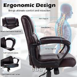 PU Leather Office Chair Modern Executive Chair Ergonomic Mid Back Computer Desk