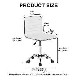 PU Leather Office Chair Small Computer Desk Chair Armless Lift Swivel Kids Study
