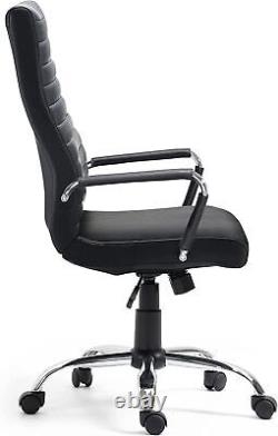 PU Leather Office Chair, Swivel, Lumbar Support, Black