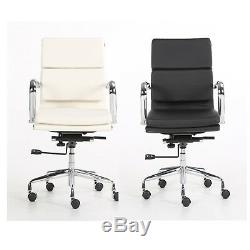 PU Leather Office Computer Chair Recline Hight Tilt Adjust and Chrome Base
