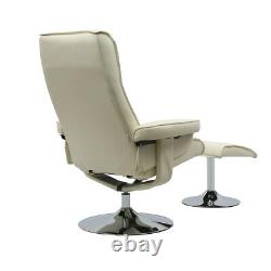 PU Leather Recliner Armchair with Footstool Lounge Sofa Gaming Office Swivel Chair