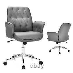 PU Leather Swivel Office Chair Ergonomic Computer Desk Chair Height Adjustable