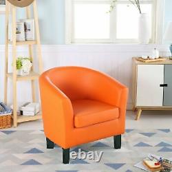 PU Leather Tub Chair Armchair Sofa Seat Chairs For Dining Living Room Office New