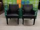 Pair Of Desede Soft Black Leather Occasional Chairs Lounge/accent/office Chair