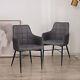 Pair Of Pu/velvet Dining Chairs Office Armchairs Metal Legs Home Kitchen Luxury