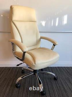Penza Cream Leather Executive Managerial Office Chair
