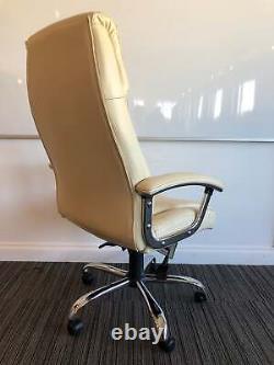 Penza Cream Leather Executive Managerial Office Chair