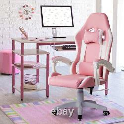 Pink Gaming Chair Swivel Ergonomic Office Recliner Executive Computer Desk Chair