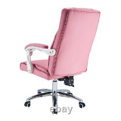 Pink Office Chair Computer Desk Swivel Recliner Work Chair Padded Seat Chair