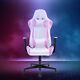 Pink Reclining Office Gaming Chair Pu Leather Adjustable Swivel Racing Sport