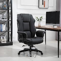 Piped PU Leather Padded High-Back Computer Office Gaming Chair Black
