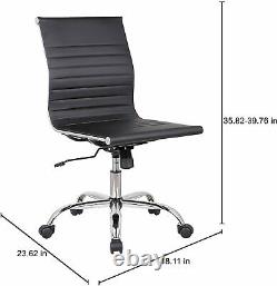 Porthos Home Karina modern Office Desk Chair Swivel with Wheels PU Leather Black