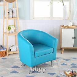 Premium Aqua Blue Leather Tub Chair Armchair Dining Living Room Office Reception