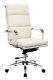 Premium Quality Cream Leather Office Manager Gas Lift Chair Chrome Base White Hp