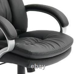 Premuim Office Chair PU Leather Padded Swivel Weight-Recliner Computer Desk Seat