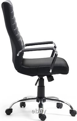 Pu Leather Office Chair, Swivel Computer Desk Chair High Curved Back Office Comp