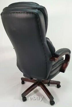 Quality Sprung Seat Executive Chesterfield Black Leather Swivel Office Chair