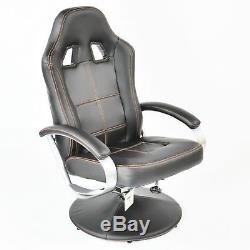 REBOXED Racing Style Recliner Gaming Chair Footstool High Back Faux Leather