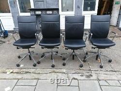 REDUCED Girsberger Diagon Black Leather Office Chair