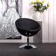 Retro Bowl Chair Black-black Swivel Armchair, Lounge Design, Space Age