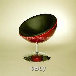 RETRO BOWL CHAIR black-black swivel armchair, lounge design, space age