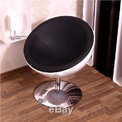 RETRO BOWL CHAIR white-black swivel armchair, lounge design, space age