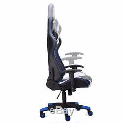 RG-MAX Pro Reclining Sports Racing Gaming Office Desk PC Fx Leather Chair Blue