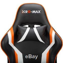 RG-MAX Pro Reclining Sports Racing Gaming Office Desk PC Fx Leather Chair Orange