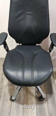 RH Logic 400 Black Leather Orthopaedic Ergonomic Swivel Office Desk Chair