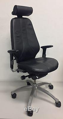 RH Logic 400 Ergonomic Orthopaedic Black Leather High-Back Office Chair Neckrest